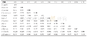 《表8 主要变量的Pearson相关关系矩阵》
