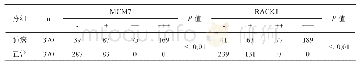 表1 MCM7和RACK1在肺癌和癌旁正常肺组织中的表达Tab.1 Expression of MCM7 and RACK1 in lung cancer and adjacent normal lung tissues