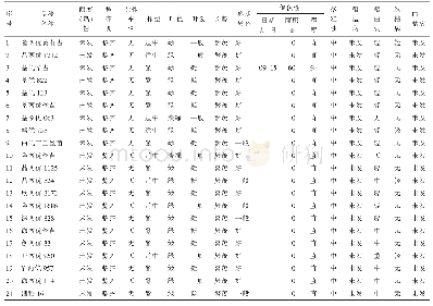 表1 2019年定远县省级水稻新品种展示农艺性状