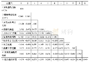 表2 主要变量相关系数矩阵
