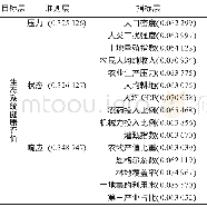 《表1 PSR模型下生态系统健康评价指标权重》