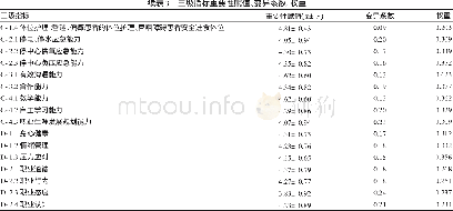 《表3 三级指标重要性赋值、变异系数、权重》