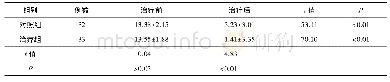 《表1 2组治疗前后皮损积分比较(±s，分)》