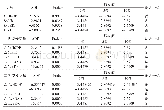 表1 ADF检验结果一览表