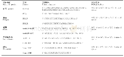 表1 PCR引物扩增名称及条件