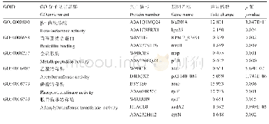 表3 敏感和耐药菌株与耐药性相关的差异蛋白