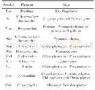 表1 用于CHEMTAX分析的色素以及对应的藻类信息