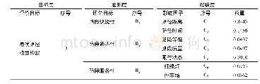 《表1 各个影响因子权重分值表》