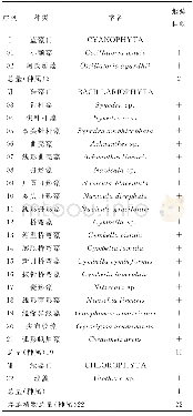 《表3 2015年7月长江烟瘴挂峡浮游植物种类名录》