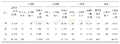 《表1 项目工时统计及人工分摊表（*月）》