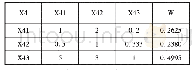 《表6 X4—(X41,X42,X43)判断矩阵》