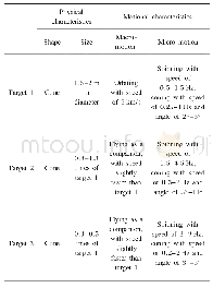 表1 三种典型锥形目标的物理和运动特性