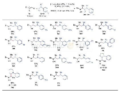 《表3 硝酮1a与芳香叔胺的交叉偶联反应》