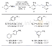 《表3 邻位不含取代基的苯胺的叠氮化反应a,b》