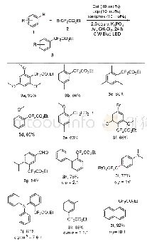 《表2 碘化亚铜催化溴二氟乙酸乙酯对芳烃的二氟烷基化反应a》