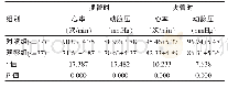 《表1 两组不同阶段血液流动力学指标对比 (±s)》