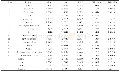 《表1 Indian数据集上各方法分类精度评价指标对比（黑体表示最优）》