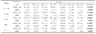 表1 不同算法的PSNR和SSIM