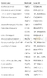 表3 caleosin序列物种名称及其登录号
