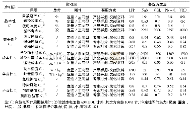 表1 初始参数：海岛军用微网储能电池适用性评价模型与方法