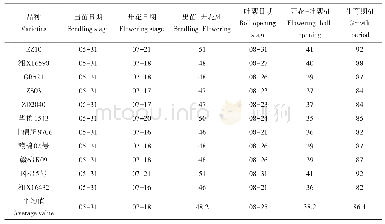 表1 不同早熟棉品种间的生育期特性