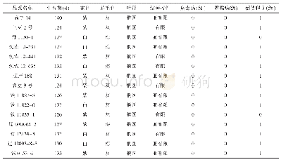 表2 晚熟组异地比较品种田间调查