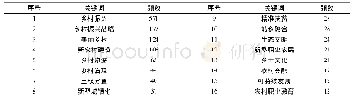 《表1 乡村振兴研究文献高频词》