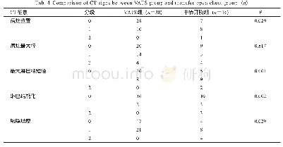 《表4 VATS组与中转开胸组CT征象分级比较 (n)》