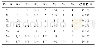 表6 P2-X判断矩阵及单排序权值
