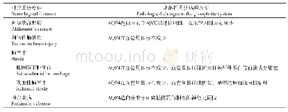 表2 神经系统疾病的类淋巴系统病理改变