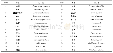 《表3-1乔木名录表：武汉市中心城区儿童活动场地植景调查——以汉口中心城区为例》