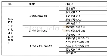 表1 民航招飞生源地质量评价指标体系