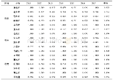 表3 2011—2017年安徽省16地级市农业综合效率评价结果
