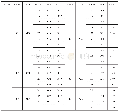 表7 大学生创业小额贷款支持评价指标的权重分布