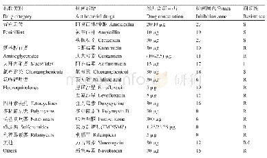 表3 Lh-3对常用抗菌药的敏感性