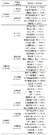 表4“美丽乡村”评价指标体系权重表