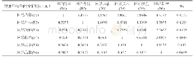 《表3 一级指标判断矩阵及各准则的权重》