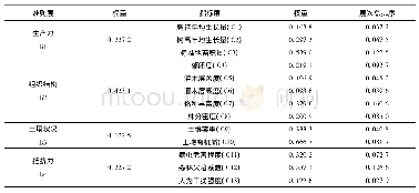 表1 1 评价指标层次总排序