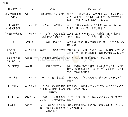 表1 全球主要国家2019年氢能发展政策