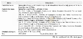 《Table 1 Metadata summary of the“Spring phenological grid dataset of typical deciduous broad-leaved