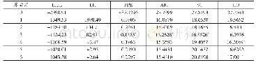 《表5 模型最优滞后阶数检验》