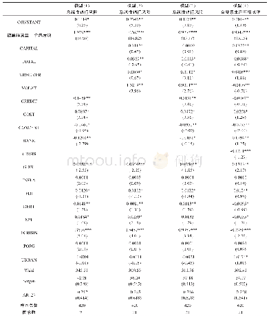 《表4 新兴市场融资结构、经济效率与金融稳定性之间影响分析结果》