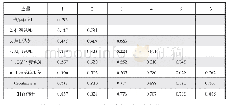表2 相关系数、平均提取方差的平方根和测量模型的信度