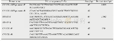 《表1 质粒构建引物设计：信号转导和转录活化因子3通过趋化因子CX3C配体1促进血管内皮细胞增殖迁移》