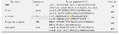表1 PCR试验所用引物