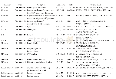 《表2 hsa-miRNA-195-5p靶基因的GO功能与KEGG信号通路显著性富集分析结果》