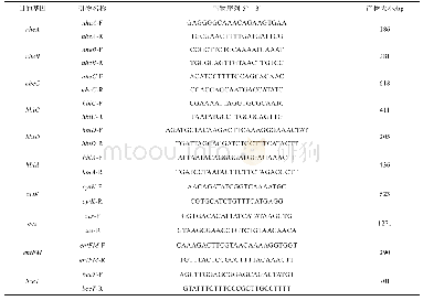 表1 蜡样芽胞杆菌毒力基因引物序列及扩增产物大小
