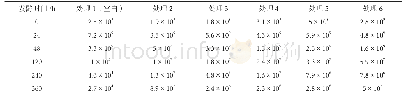 表3 不同处理（平均）发酵液活菌数变化表（单位：CFU·g-1)