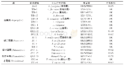 《表3 19株内生真菌的ITS序列同源性》