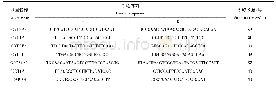 表1 PCR试验所用的引物序列